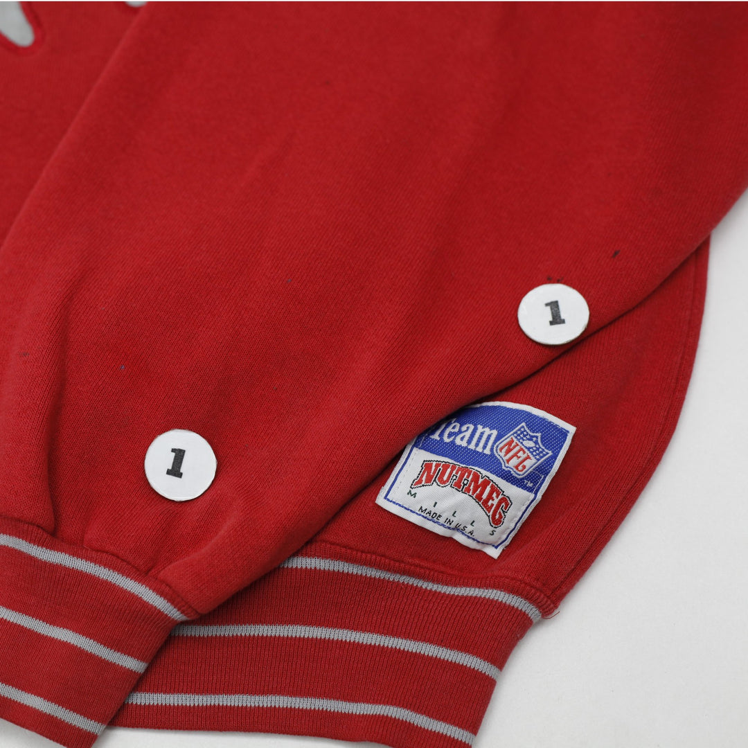 Vintage Nutmeg 1990s Red NFL San Francisco 49ers Crewneck Sweatshirt Made In USA M