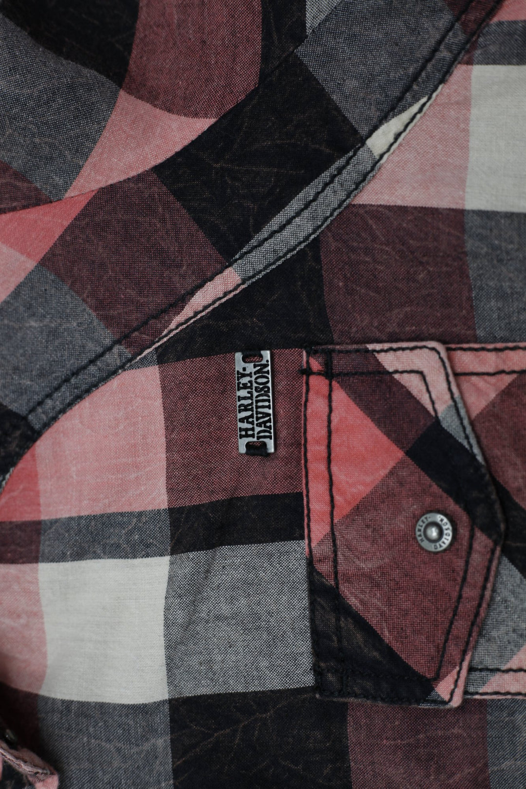 Ladies Harley Davidson Genuine MotorClothes Plaid Button-Up Shirt