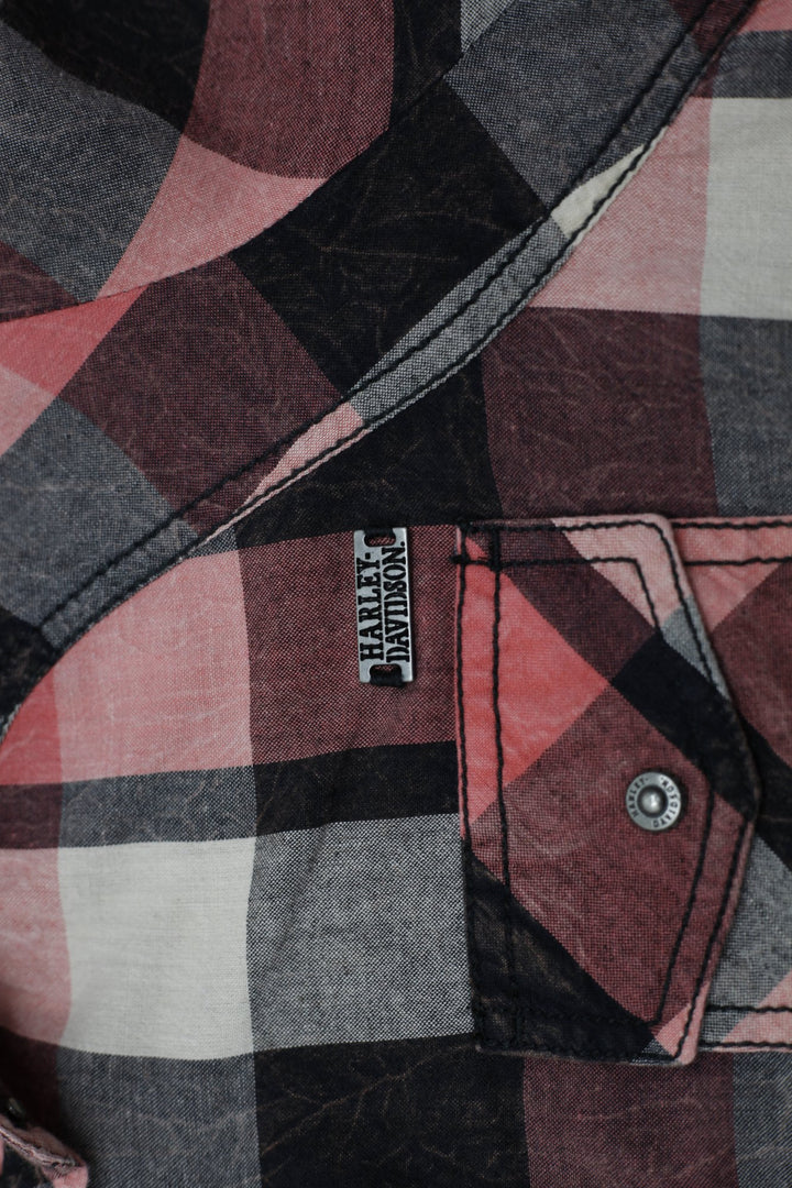 Ladies Harley Davidson Genuine MotorClothes Plaid Button-Up Shirt