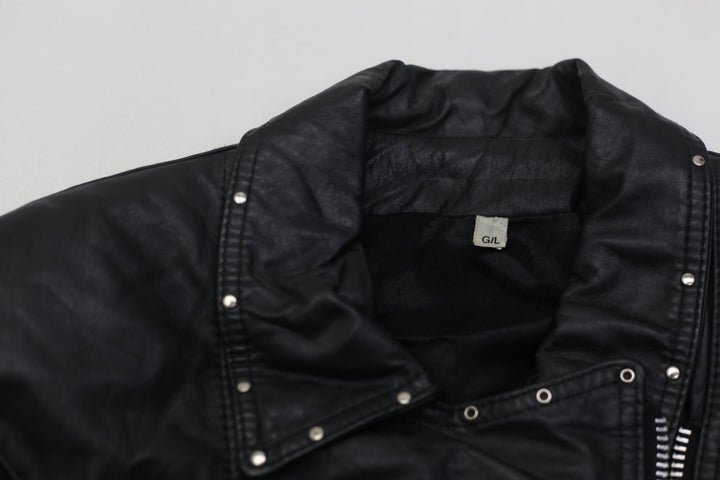 Vintage Ladies 80s Style Fringed Leather Jacket