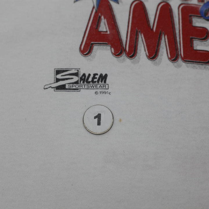 Vintage 90s Salem Sportswear USA Dream Team Caricature T-Shirt Made in USA Sz XL