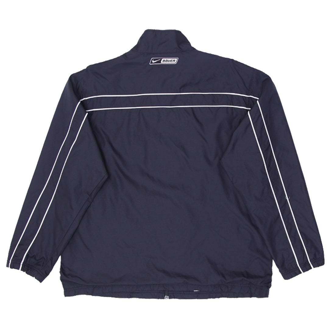 Mens Embroidered Nike Bauer Zip Up Nylon Jacket