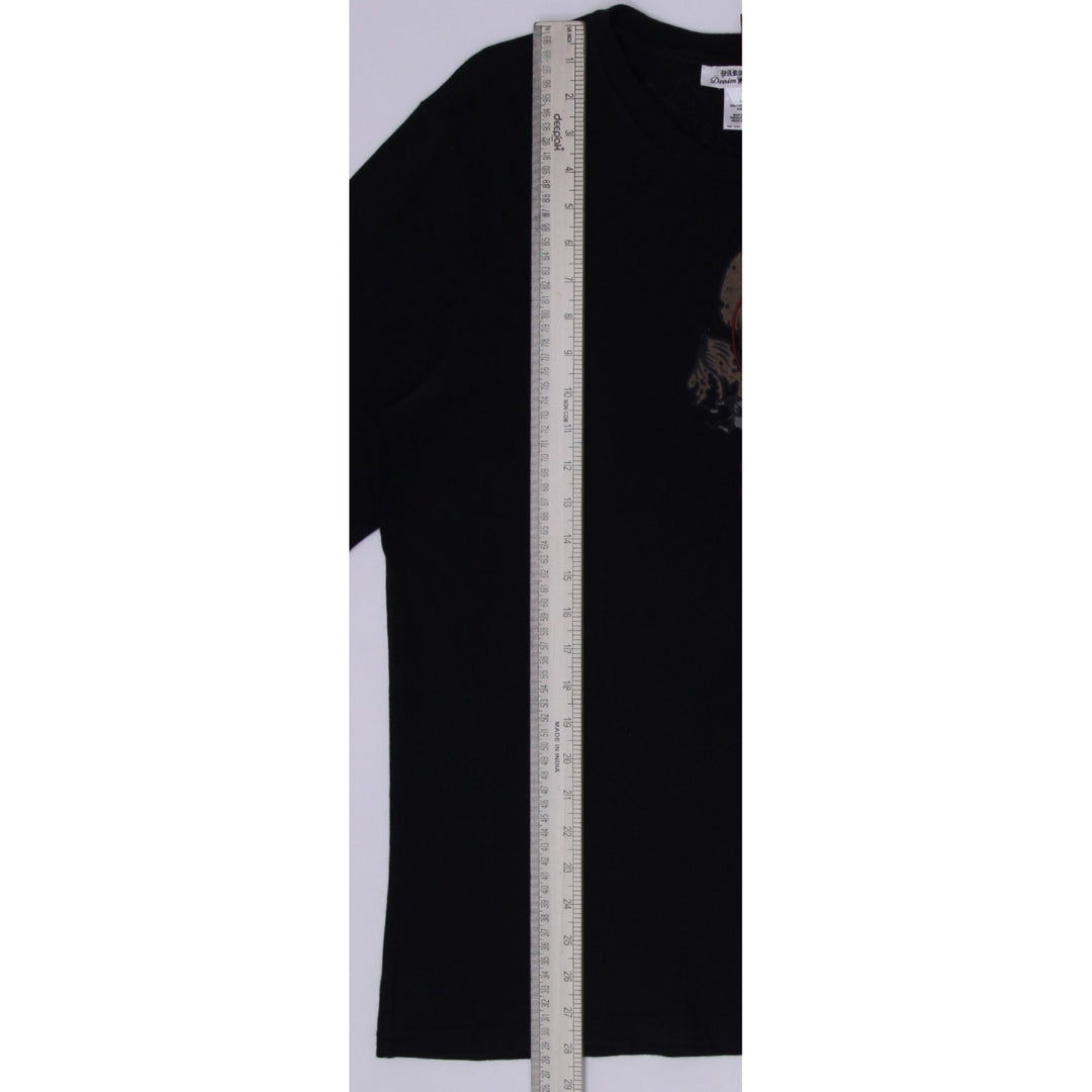 Y2K Mens Parasuco Denim Legend Black Long Sleeve T-Shirt Graphic Design