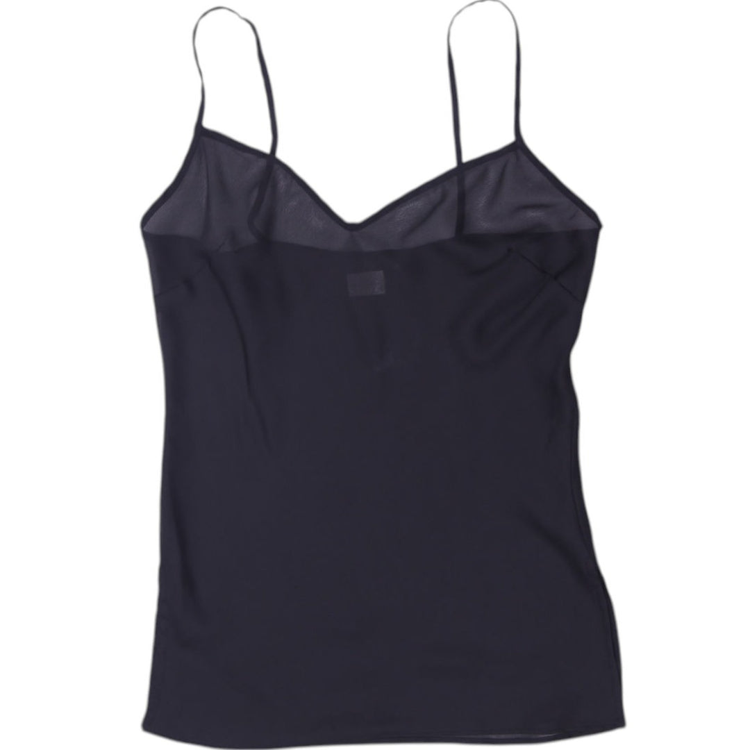 Y2K Ladies CDC Black Chiffon Mesh Cami Strappy Top Size 6