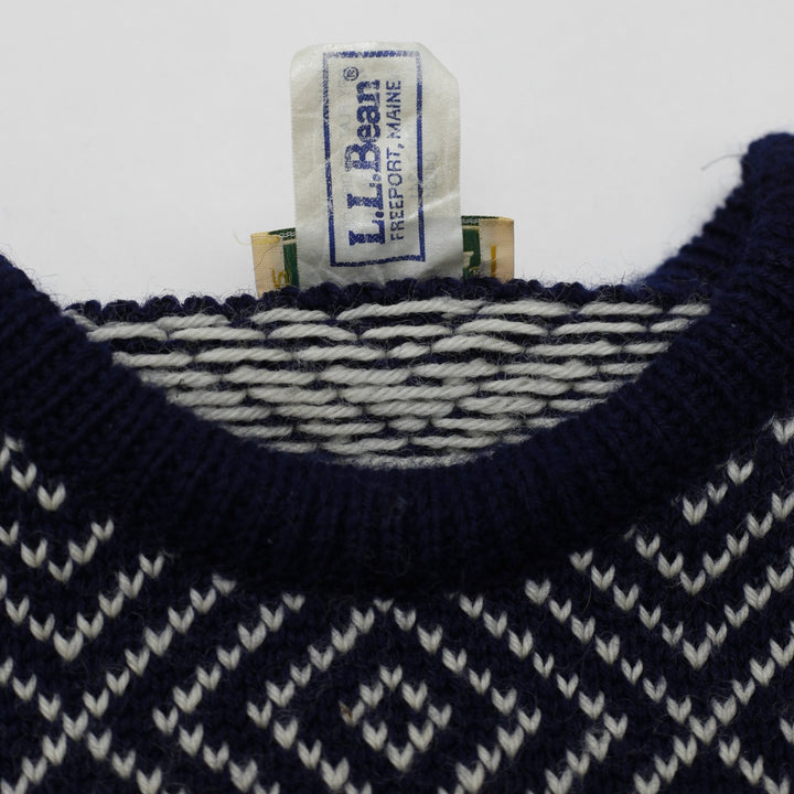 Vintage L.L.Bean Norwegian Snowflake 100% Pure New Wool sweater | Migration_Sweaters - Detail View | Fashion Rerun