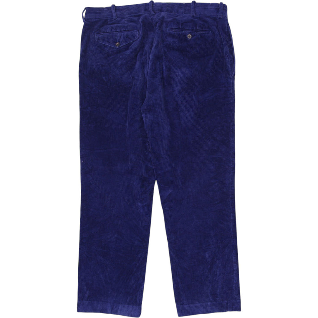 Mens Polo Ralph Lauren Trousers Navy Blue Corduroy Casual Elegant