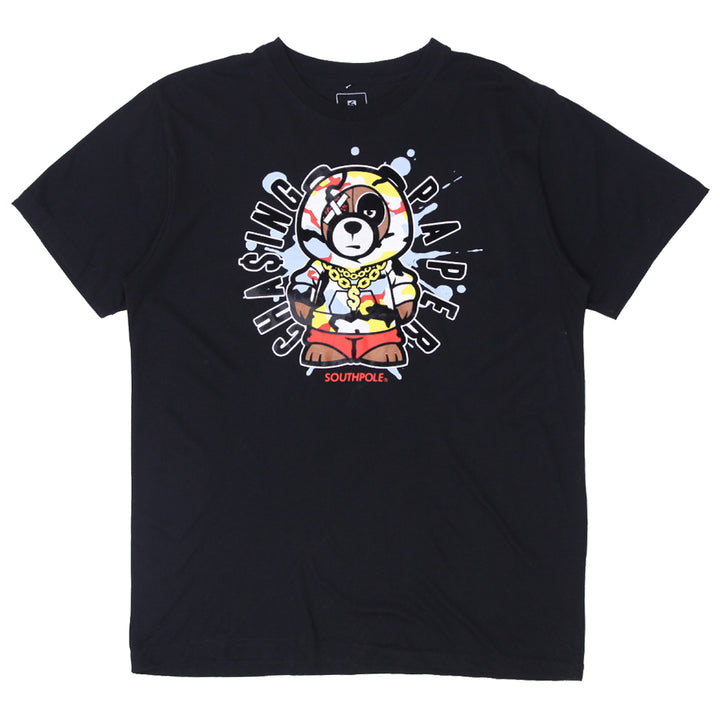 Mens Southpole Chasing Paper Bear Print Graphic T-Shirt - Fashion Rerun Vintage Migration_T-Shirt