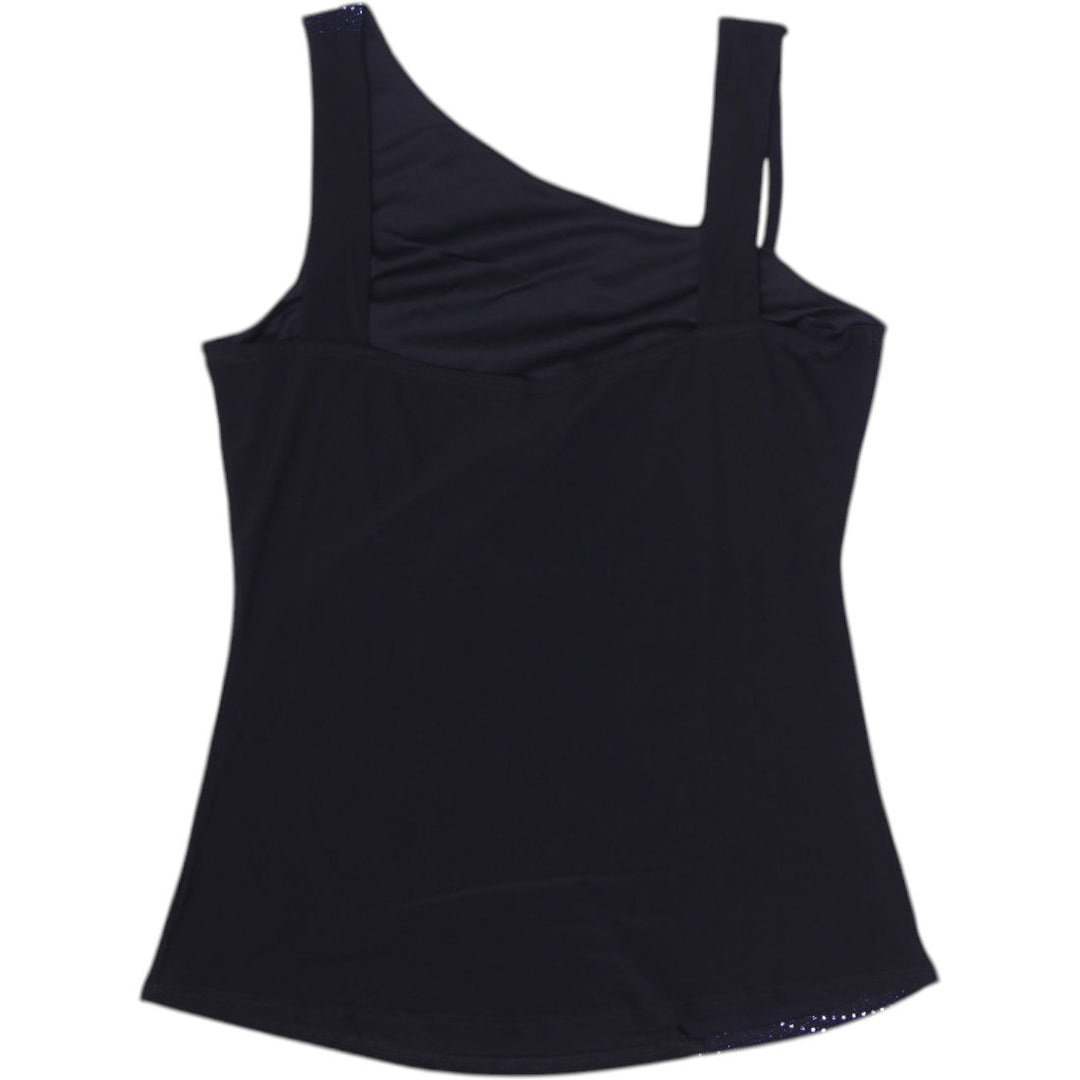 Y2K LadiesBlum One Shoulder Black Top Strappy Asymmetric Style Size XL