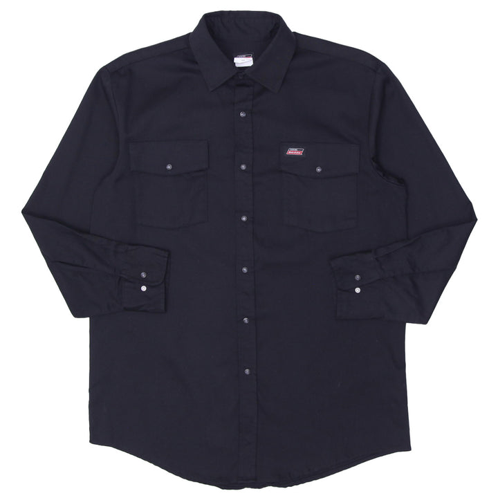 Mens Dickies Black Pearl Button Long Sleeve Shirt