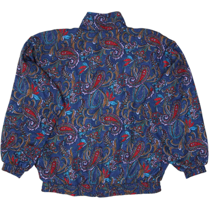 Vintage Womens Amanda Smith Windbreaker Blue Paisley Lightweight Jacket