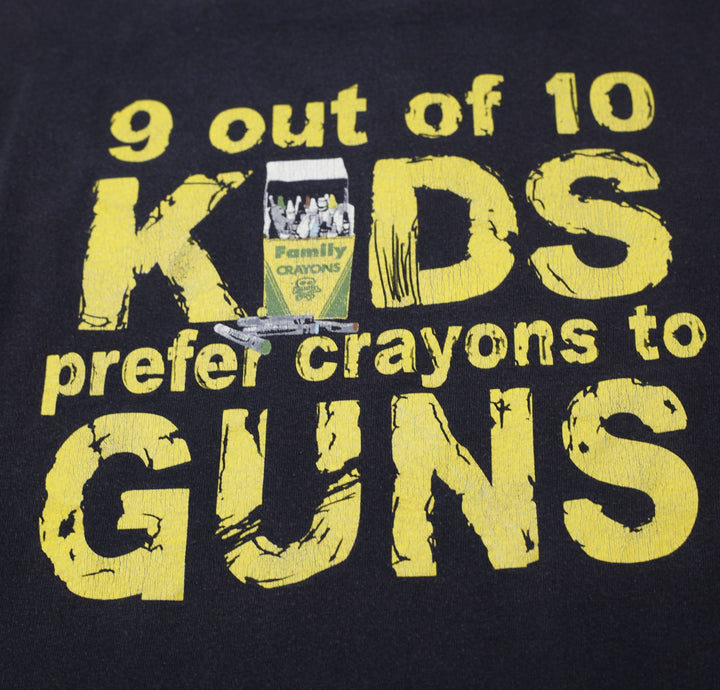 Vintage Pearl Jam "Choices" 9 Out Of 10 Kids Prefer Crayons To Guns Black T-Shirt