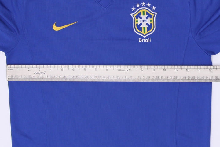 Youth Boys Nike Brazil 2008-10 Away Football Jersey Blue Size XL World Cup