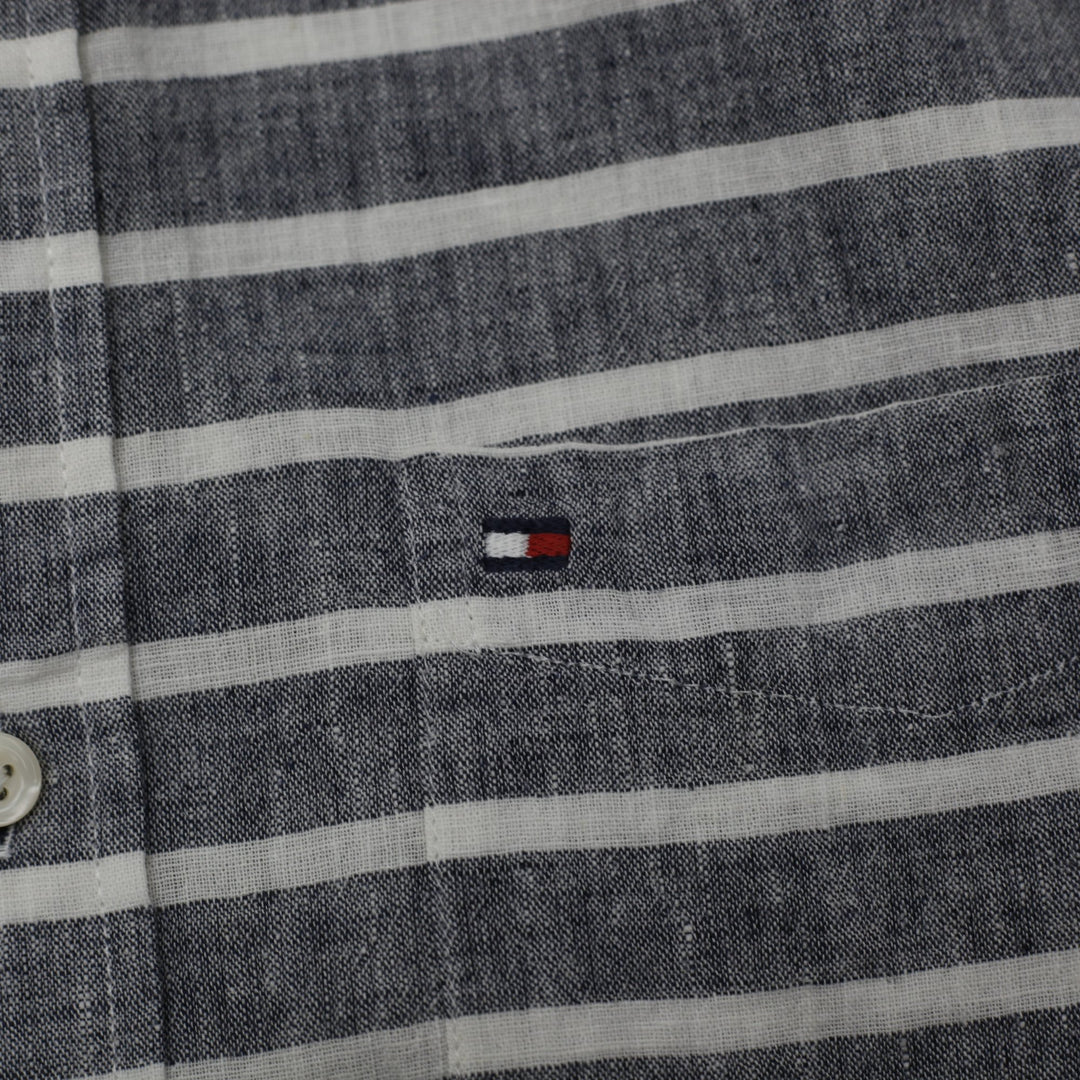 Mens Tommy Hilfiger Striped Cotton Custom Fit Shirt Size M