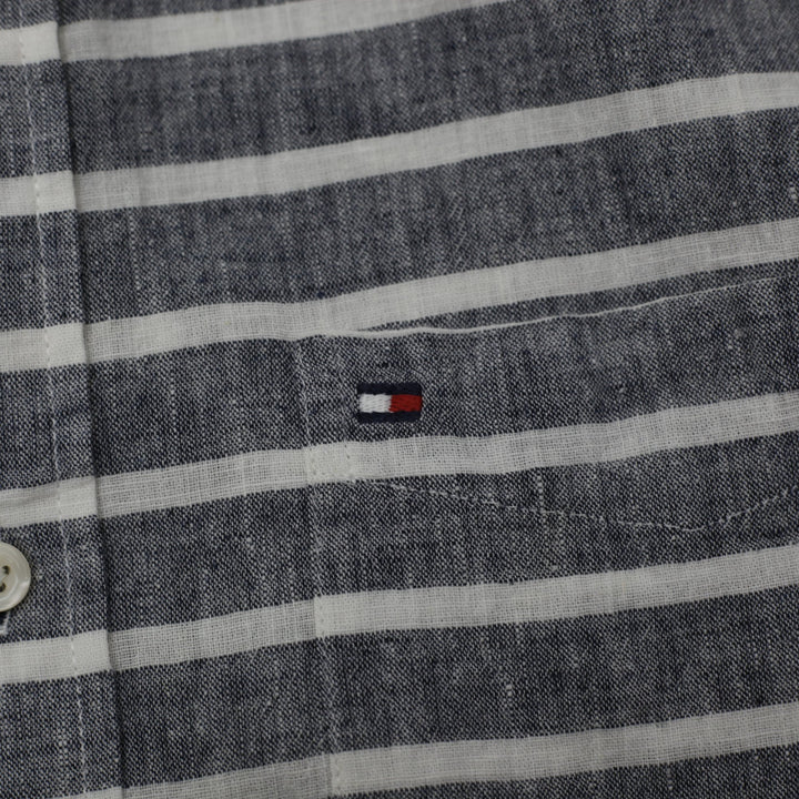 Mens Tommy Hilfiger Striped Cotton Custom Fit Shirt Size M