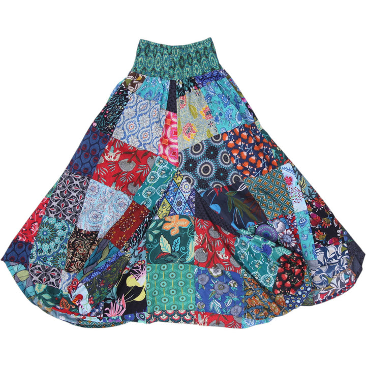 Y2K Ladies Patchwork Multicolor Maxi Skirt