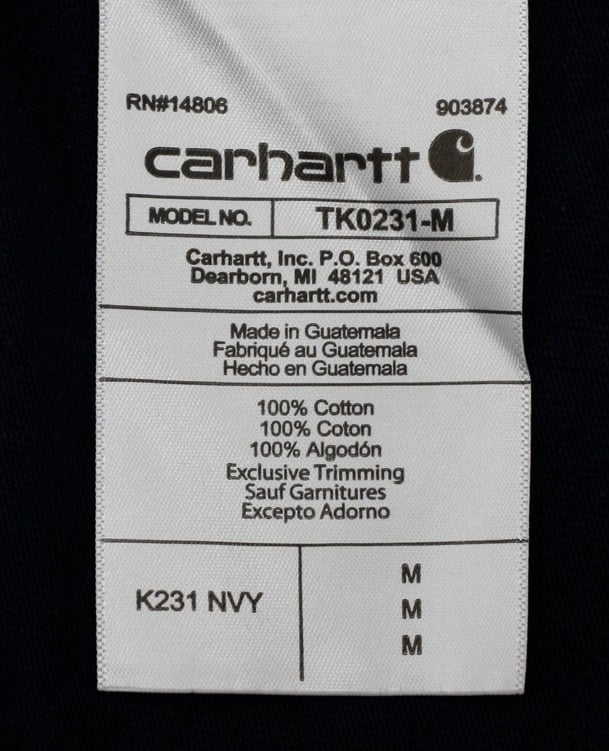 Mens Carhartt K231 NVY Loose Fit Long Sleeve T-Shirt