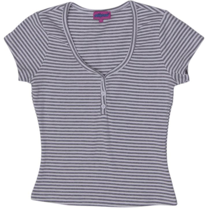 Y2K Ladies Edikted Striped Scoop-Neck Top Size S
