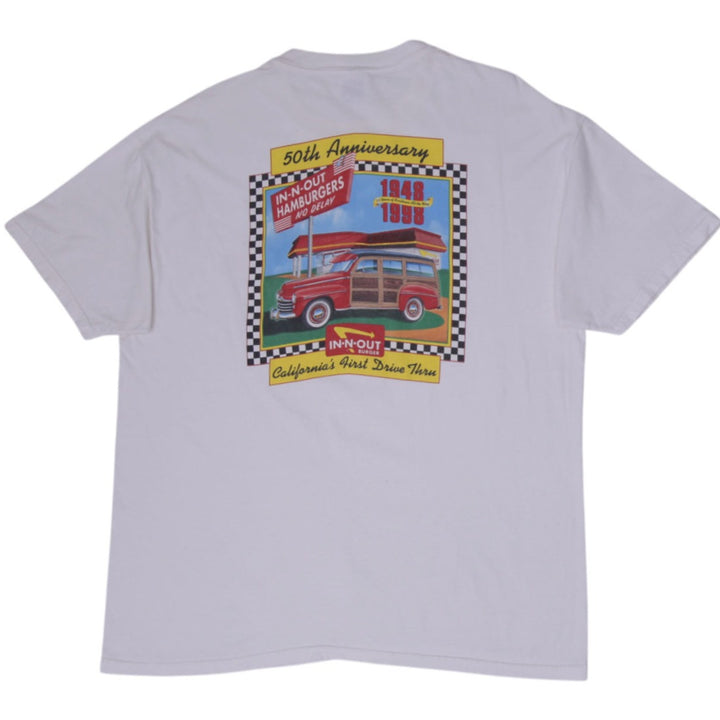Vintage 1998 In-N-Out Burger 50th Anniversary T-Shirt Made in USA Size XL