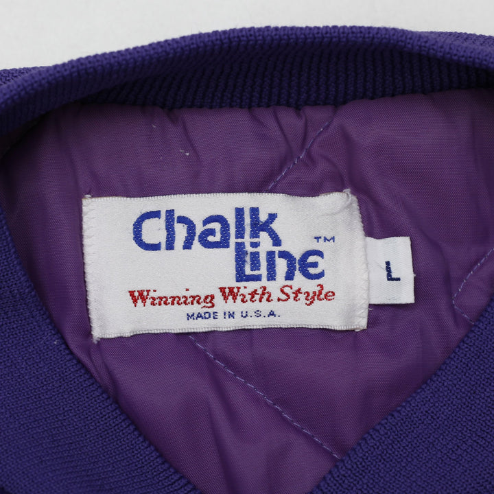 Vintage 90s Minnesota Vikings Chalk Line Fanimation NFL Football Satin Jacket L | Migration_Jackets - Back Vi | Fashion Rerun