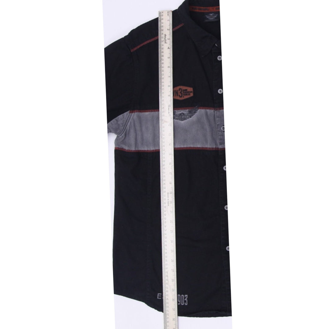 Mens Embroidered Harley Davidson Short Sleeve Button Shirt