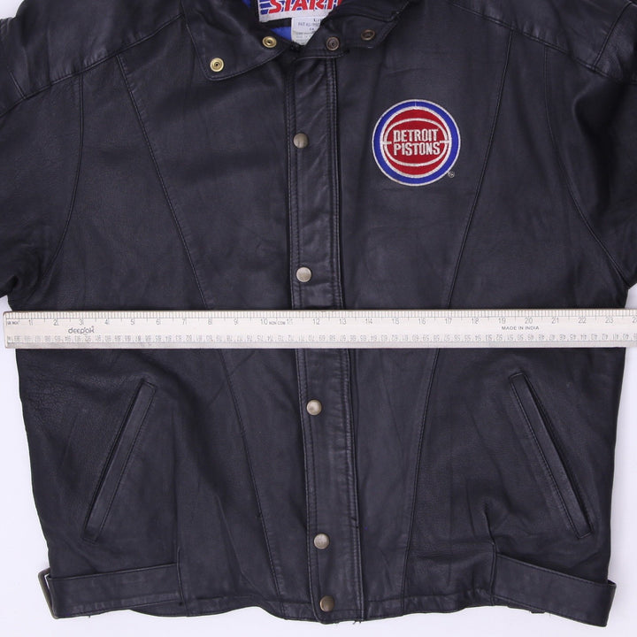 Vintage 80s Starter NBA Detroit Pistons Leather Jacket Size L