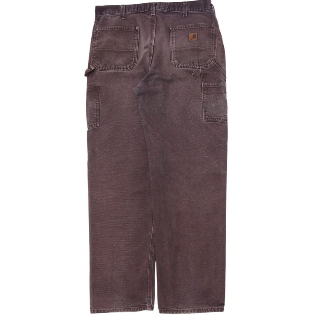 Mens Carhartt B136 DKB Double Knee Pants 36x34 Brown Thrashed Distressed