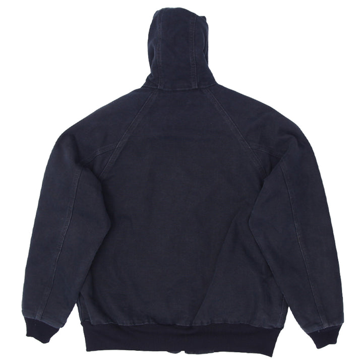 Mens J268 BLK Carhartt Zipper Hooded Quilt Lined Jacket