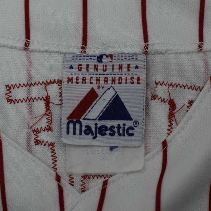 Vintage 00s Majestic Philadelphia Phillies Pinstripe Jersey Size XL | Migration_Jerseys - Back View | Fashion Rerun