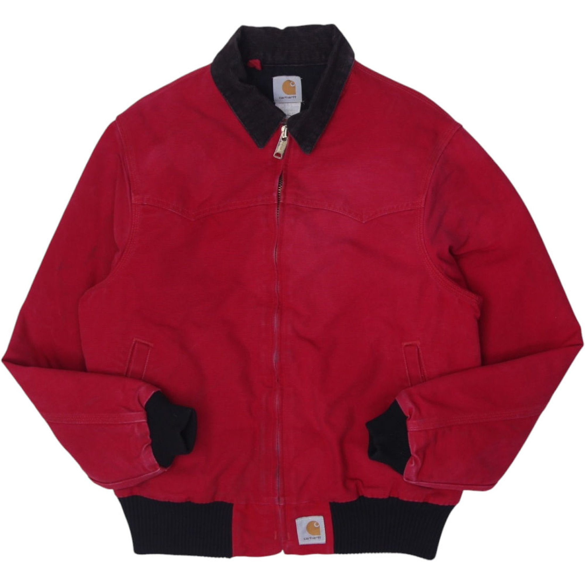 Shop Vintage Carhartt J13 Red Workwear Full Zip Corduroy Collar