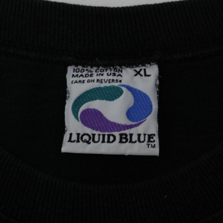 Vintage 90s Liquid Blue Dragon Priestess Sorceress Black T-Shirt Made In USA XL | Migration_T-Shirts - Back V | Fashion Rerun