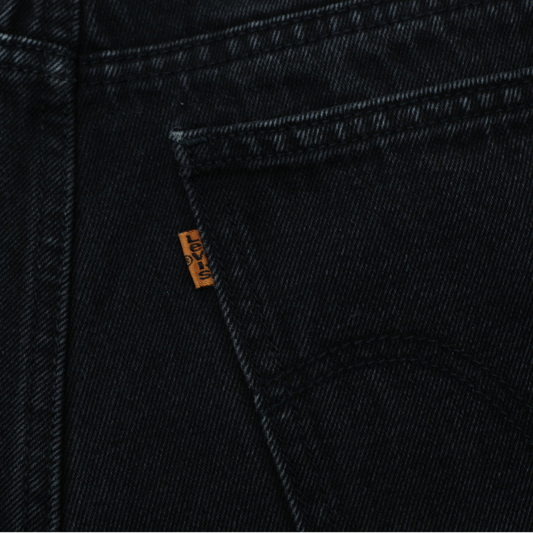 Vintage Mens Levi's 506 Black Straight Leg Jeans W34 L30 Orange Tab