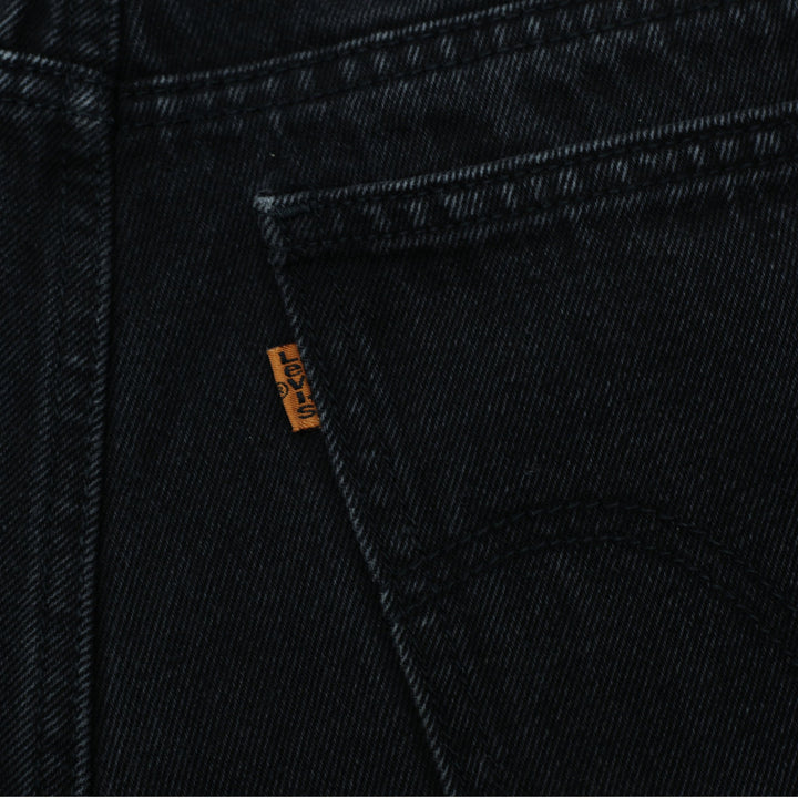 Vintage Mens Levi's 506 Black Straight Leg Jeans W34 L30 Orange Tab