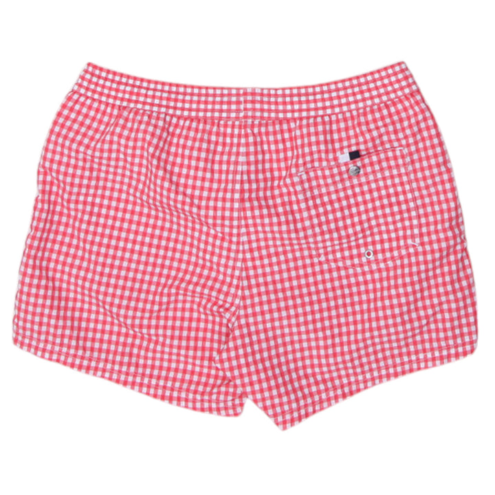 Mens Lacoste Gingham Plaid Swim Trunks Shorts