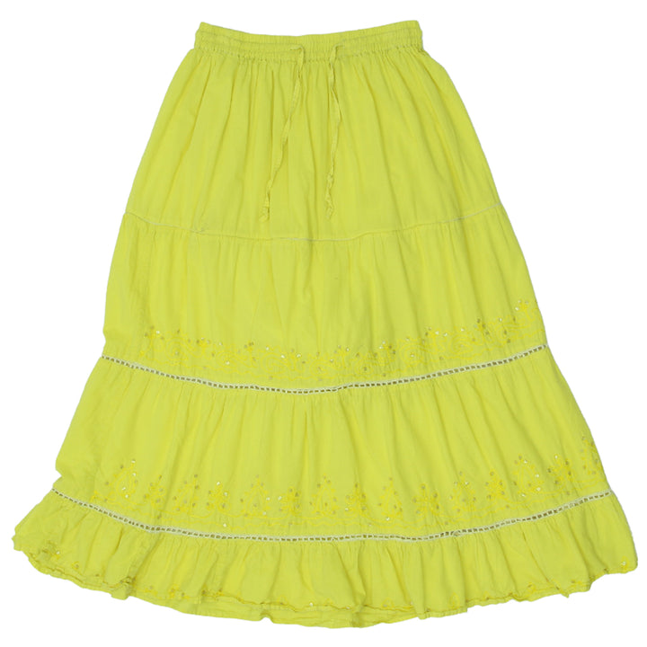 Y2K Neetus Embroidered & Sequins Detailed Yellow Skirt - Fashion Rerun Vintage Migration_Skirt