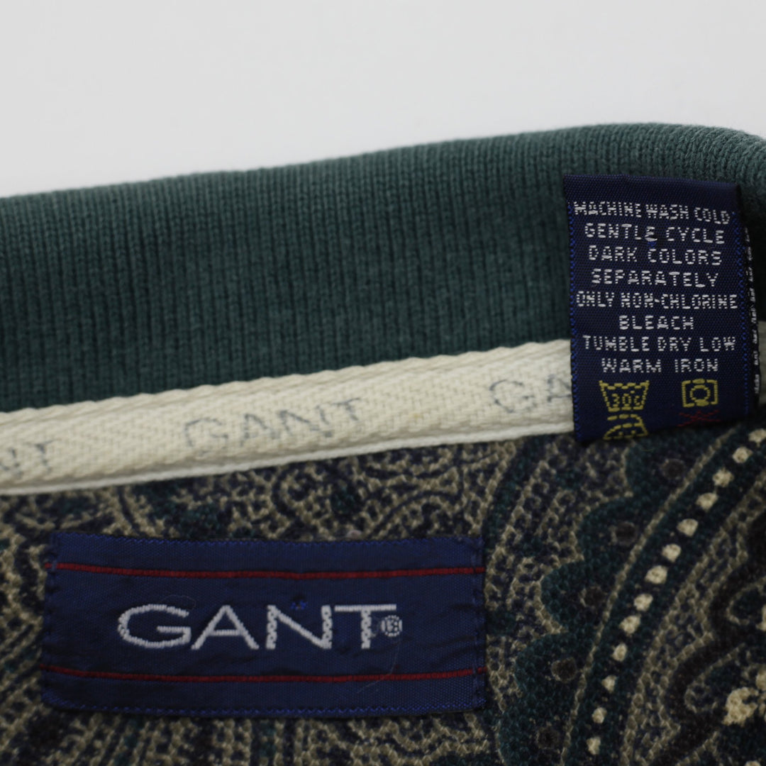 Mens GANT Paisley Pattern Short Sleeve Cotton Polo Shirt Size M