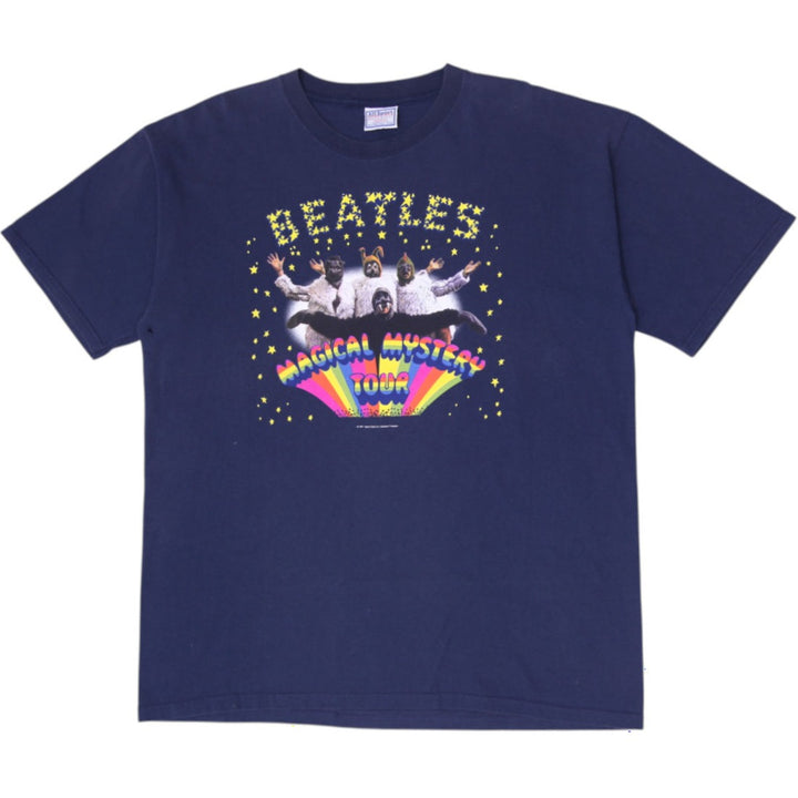 Vintage 90S The Beatles Magical Mystery Tour T-Shirt Navy Blue Made In USA XL