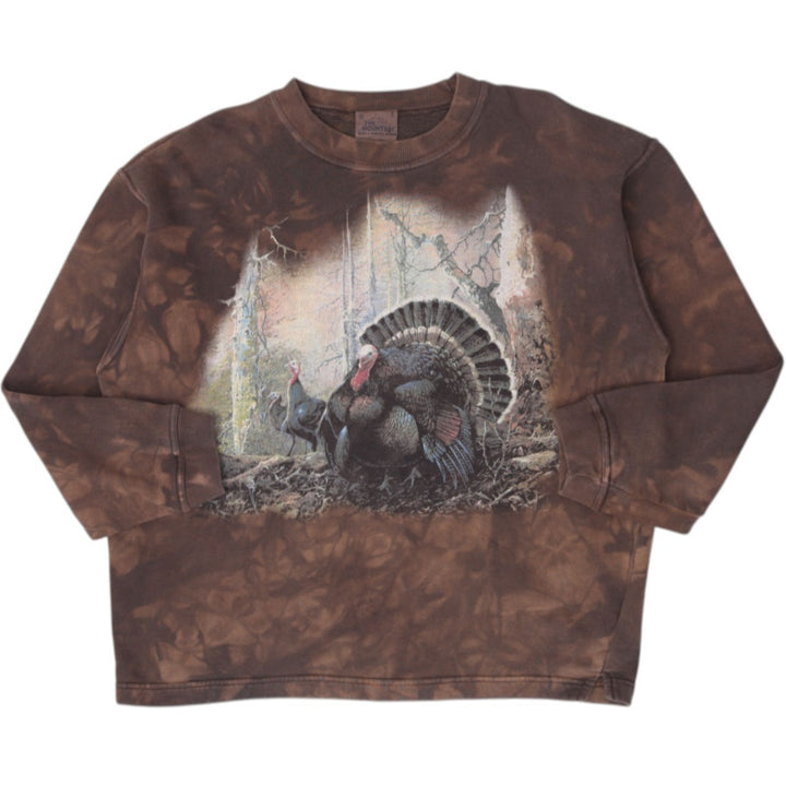 Vintage Mens The Mountain Wild Turkey Tie-Dye Crewneck Sweatshirt Size L