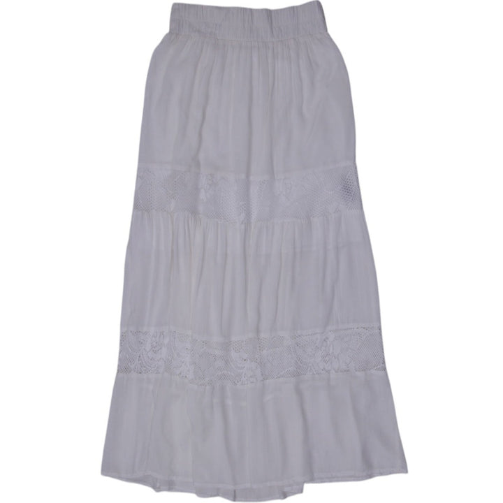 Y2K White Lace Boho Maxi Skirt - Size L | Migration_Skirts | Fashion Rerun