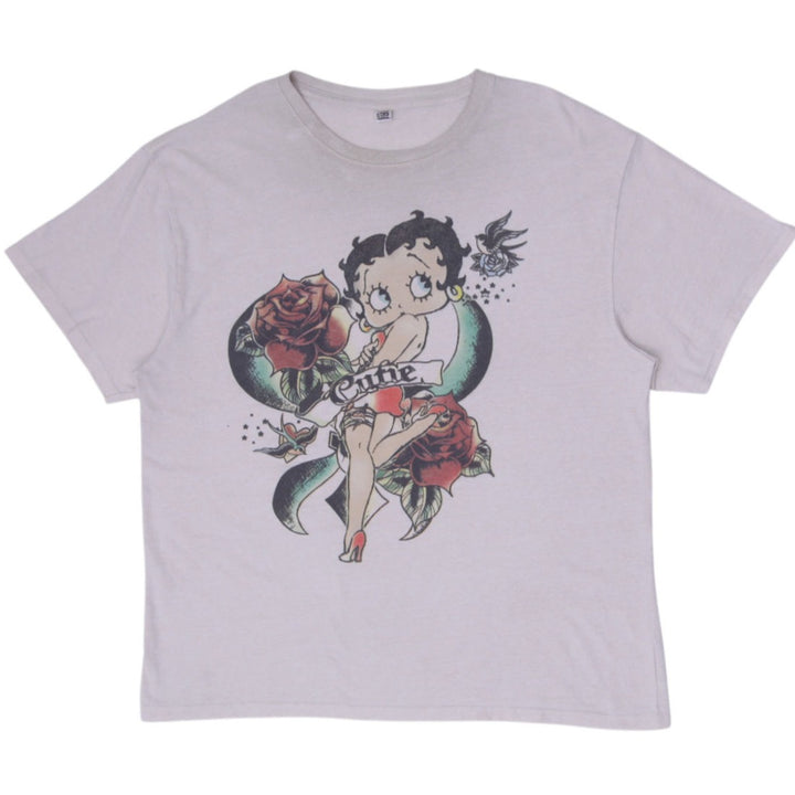 Mens Brisco Betty Boop Sailor Jerry Style Spade Rose T-Shirt Size XL