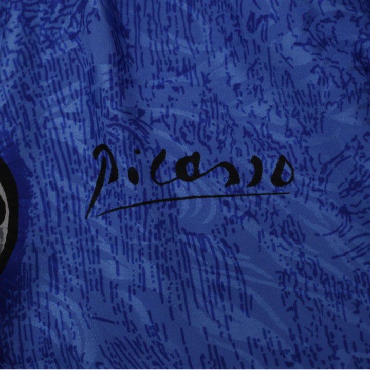 Vintage 80s Picasso Jacket Satin Abstract Art Bomber Windbreaker Size XXL | Migration_Jackets - Detail View | Fashion Rerun