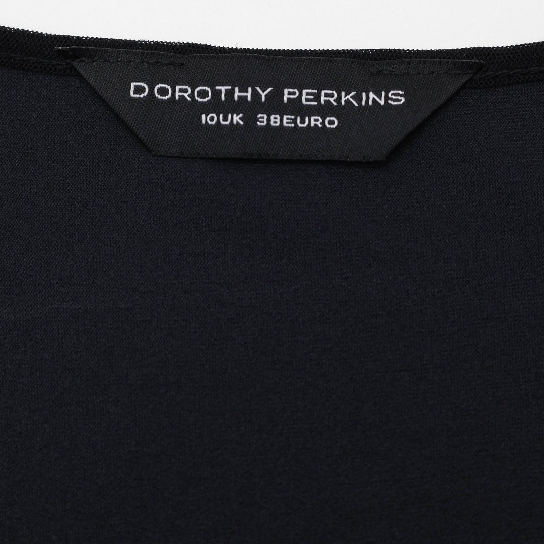 Y2K Ladies Dorothy Perkins Black Sheer Mesh Sleeveless Top  Size 10 UK 38 EU