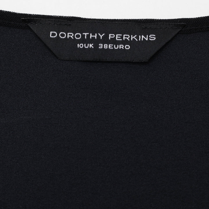 Y2K Ladies Dorothy Perkins Black Sheer Mesh Sleeveless Top  Size 10 UK 38 EU