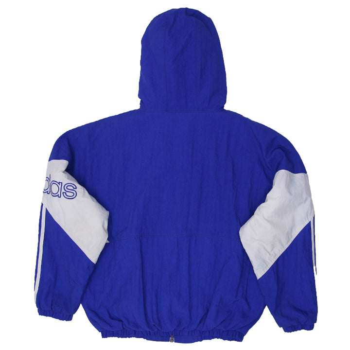 Vintage Adidas Athletics Classic Blue & White Striped Puffer Jacket