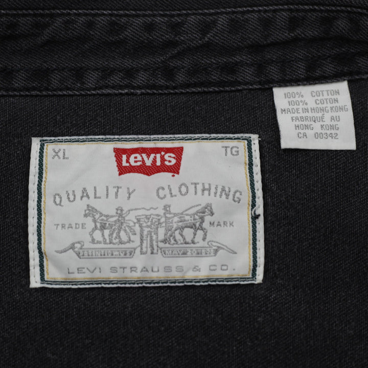 Vintage Levi's Men's Black Denim Long Sleeve Overshirt Size XL