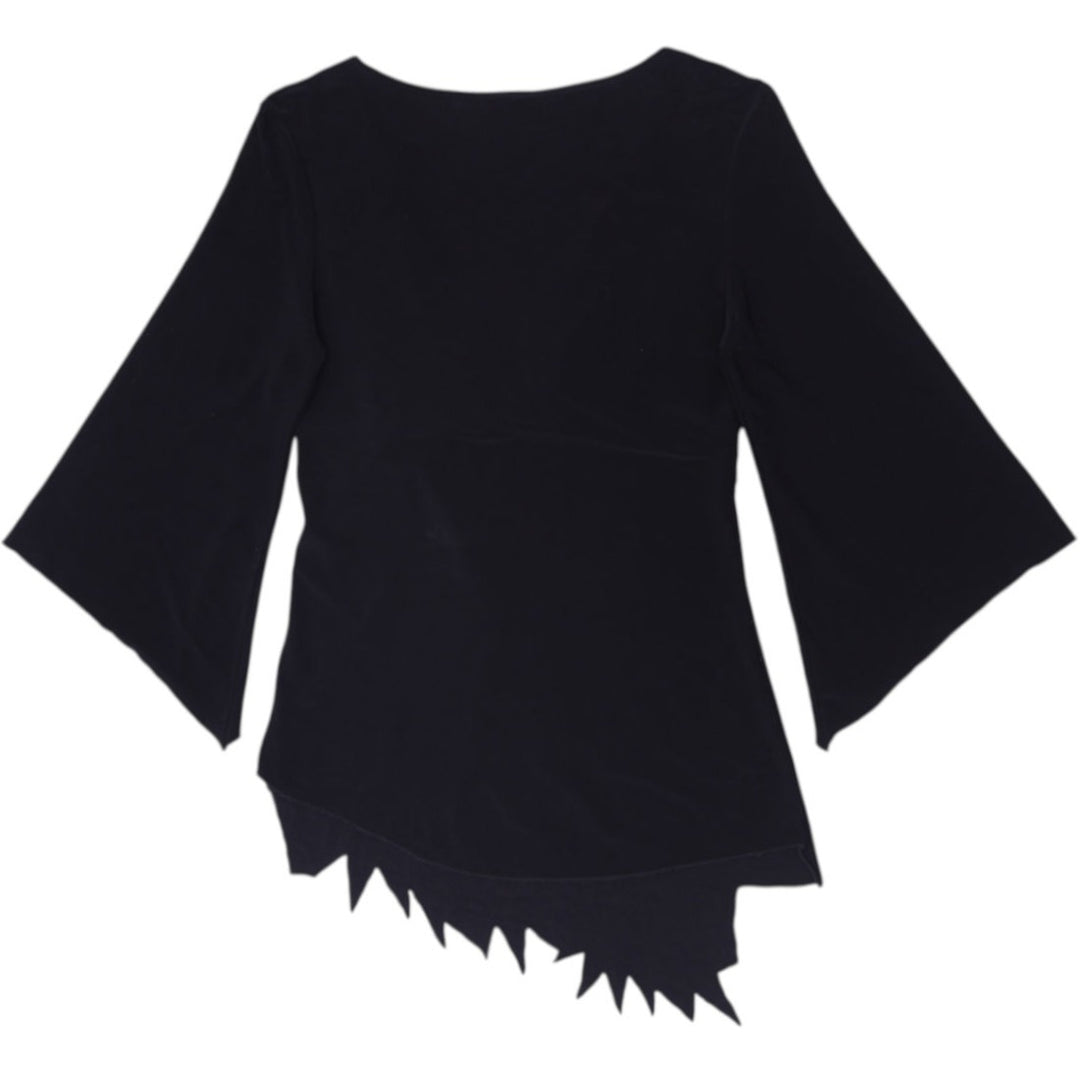 Y2K Ladies Uva U.S.A. Whimsigoth Asymmetrical Bell Sleeve Top