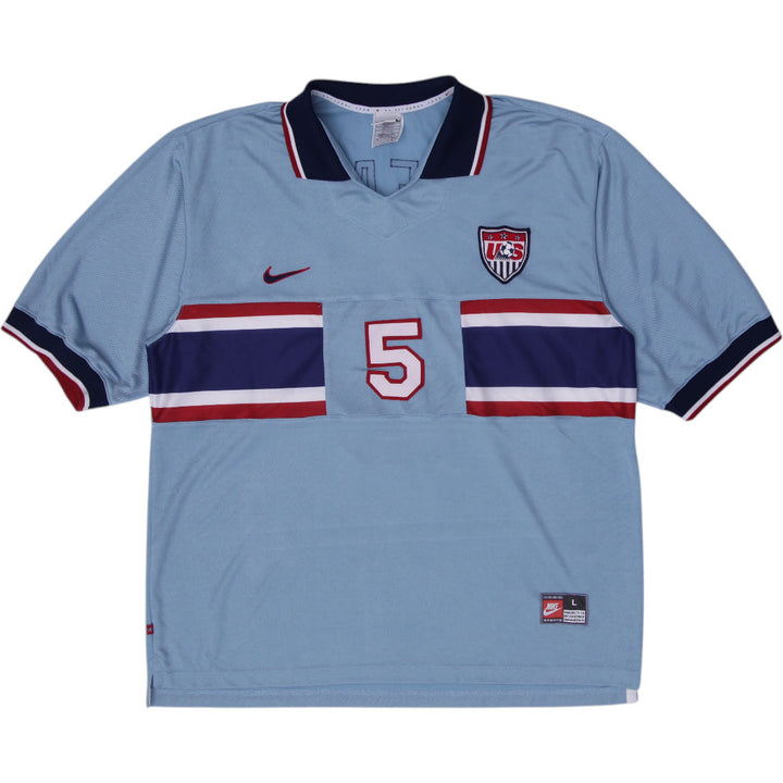 Vintage Mens USA 1995-96 Away Football Nike Peay #5 Size L United States