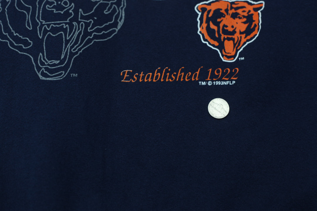 Vintage 1993 NFL Chicago Bears Football Club Sweatshirt Navy-Made In USA Size XL - Fashion Rerun Vintage Migration_Sweaters