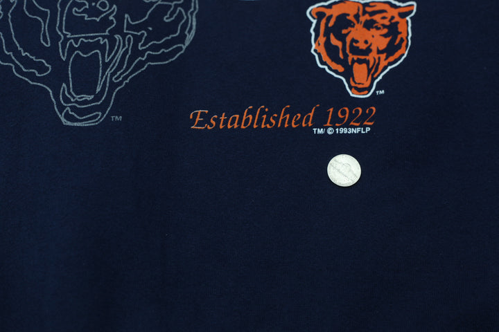 Vintage 1993 NFL Chicago Bears Football Club Sweatshirt Navy-Made In USA Size XL - Fashion Rerun Vintage Migration_Sweaters