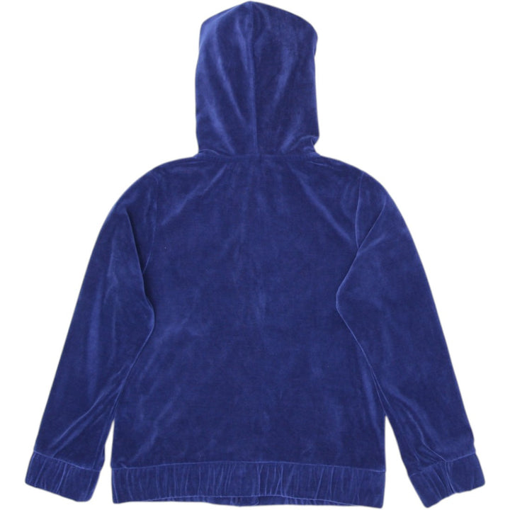 Y2K Youth Girls Juicy Couture Velour Full Zip Navy Hoodie M (8-10)