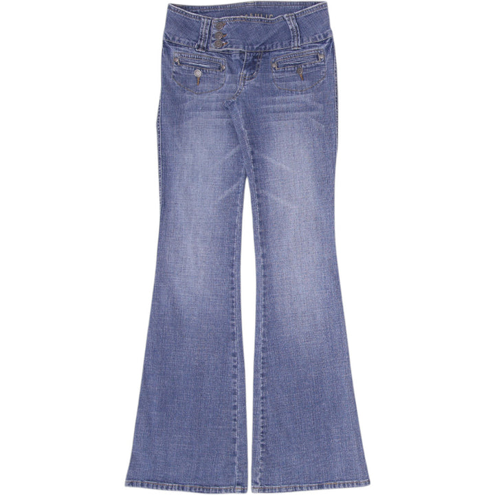Y2K Ladies Hydraulic Jeans Blue Bootcut Denim Style